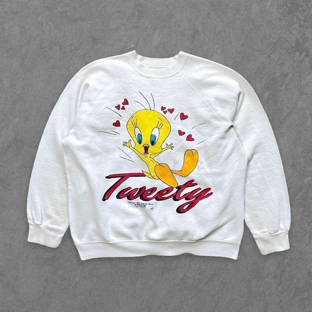 Vtg 1994 Looney Tunes Tweety Bird All Over Print Sweatshirt, Tultex AOP, Freeze - Picture 2 of 9